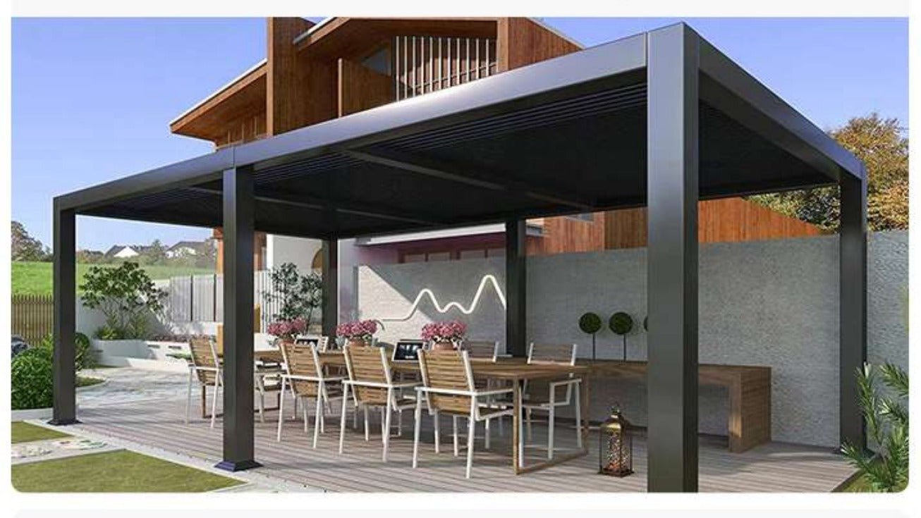An application scenario or product detail of metal pergola with roof - Image 16