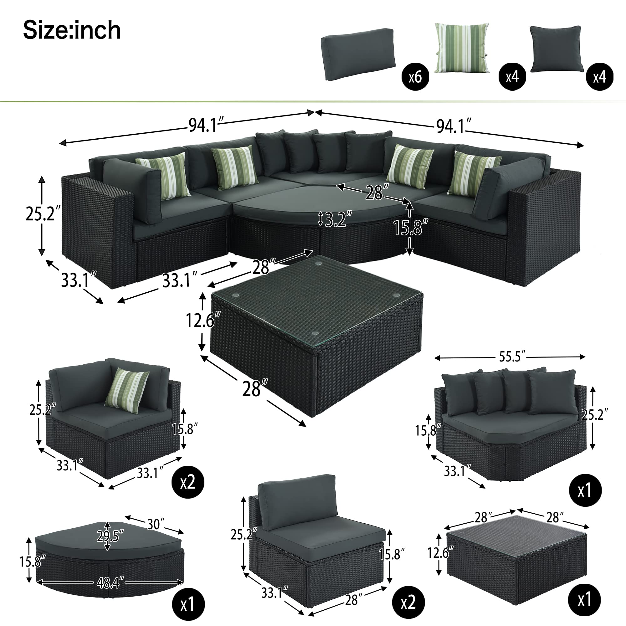 An application scenario or product detail of outdoor black wicker sofa - Image 15