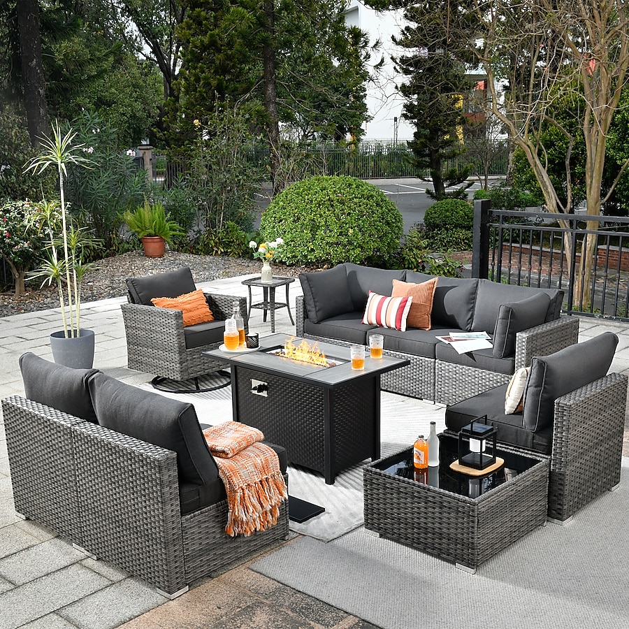 An application scenario or product detail of outdoor black wicker sofa - Image 16