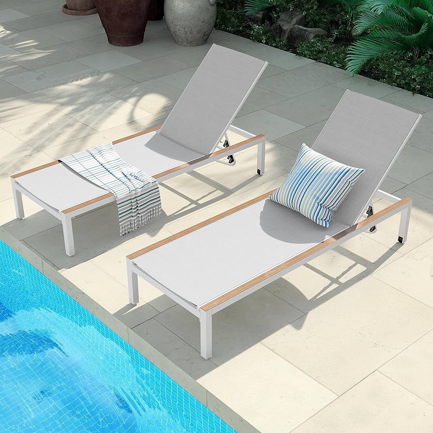 An application scenario or product detail of outdoor chaise lounge chair set - Image 1