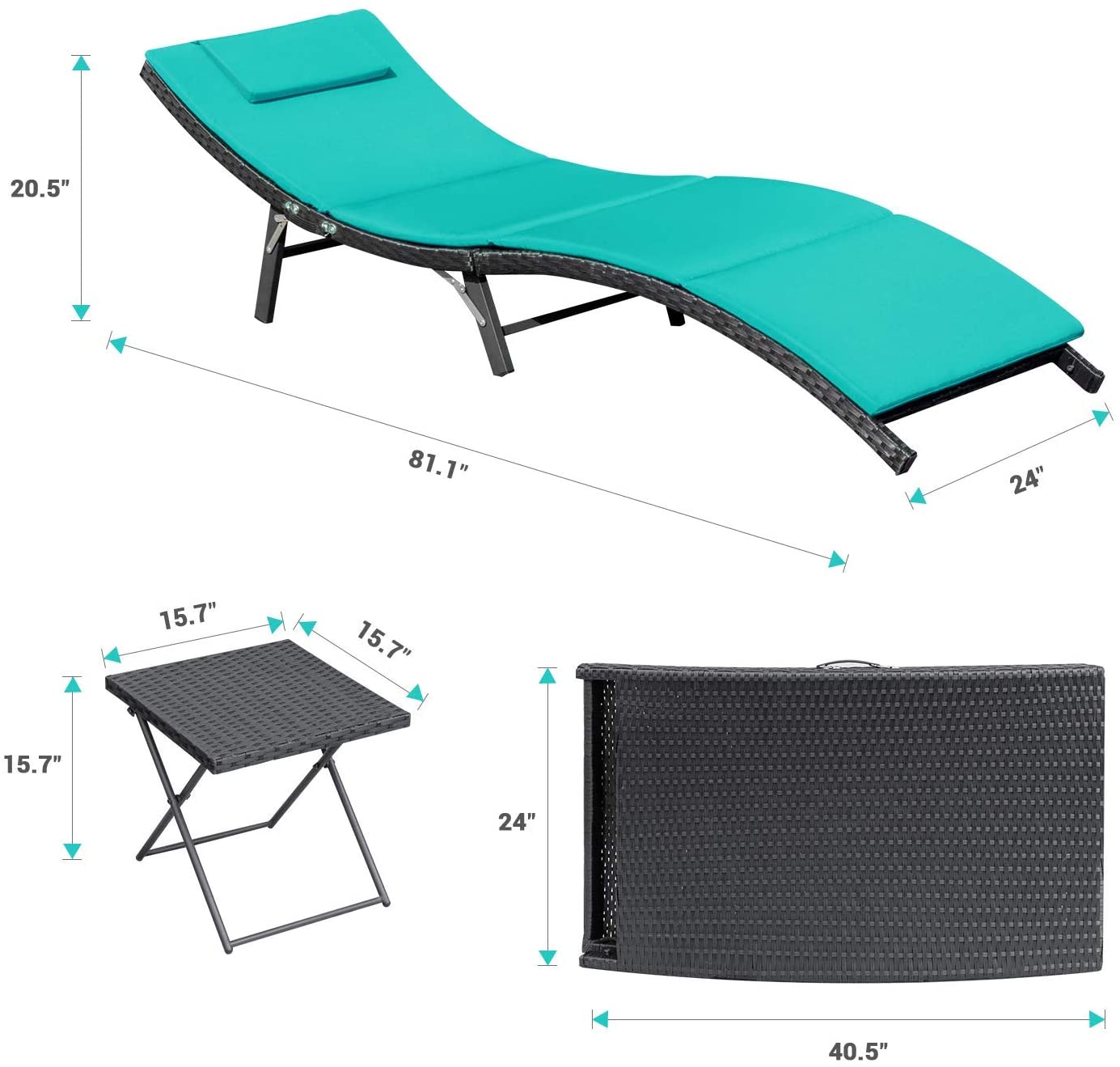An application scenario or product detail of outdoor chaise lounge chair set - Image 23
