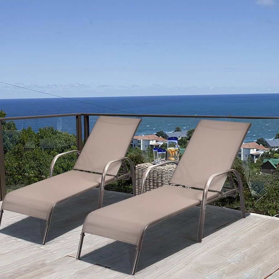 An application scenario or product detail of outdoor chaise lounge chairs with arms - Image 17