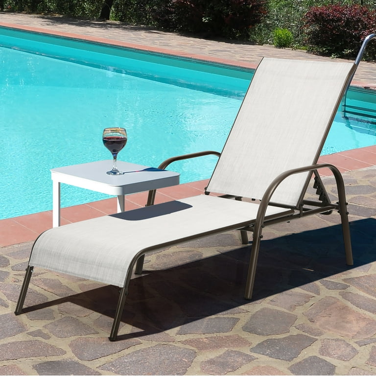 An application scenario or product detail of outdoor chaise lounge with armrests - Image 7