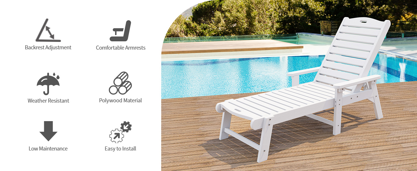 An application scenario or product detail of outdoor chaise lounge with armrests - Image 21