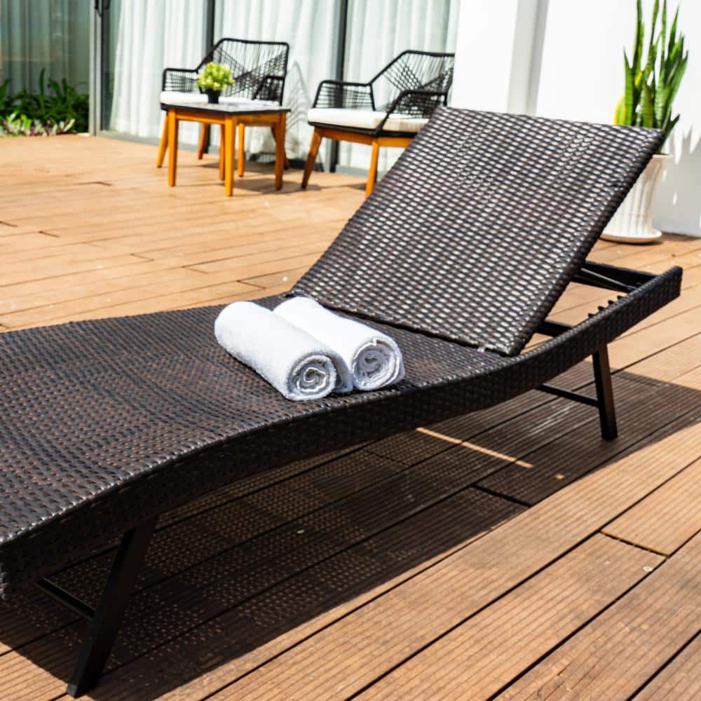 An application scenario or product detail of outdoor chaise wicker lounge - Image 9