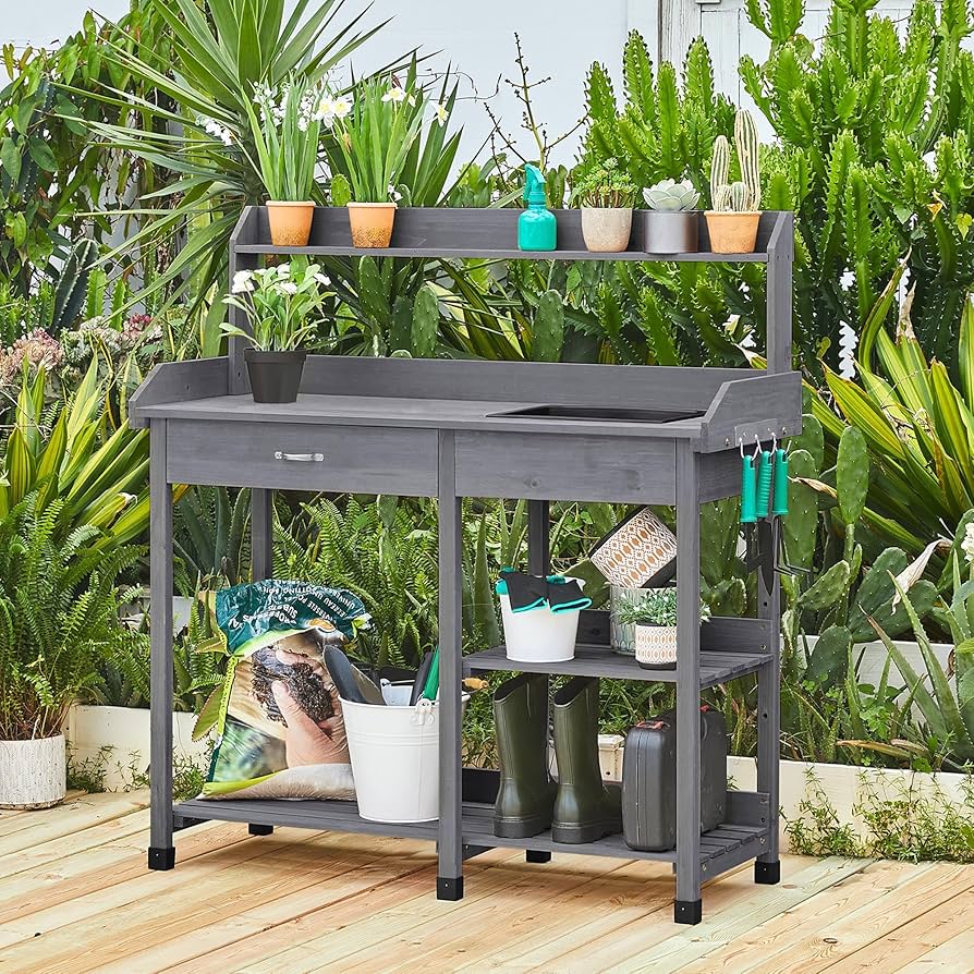 An application scenario or product detail of outdoor garden potting bench - Image 15