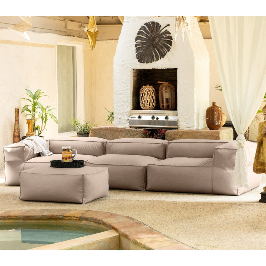 An application scenario or product detail of outdoor sofa and ottoman - Image 1