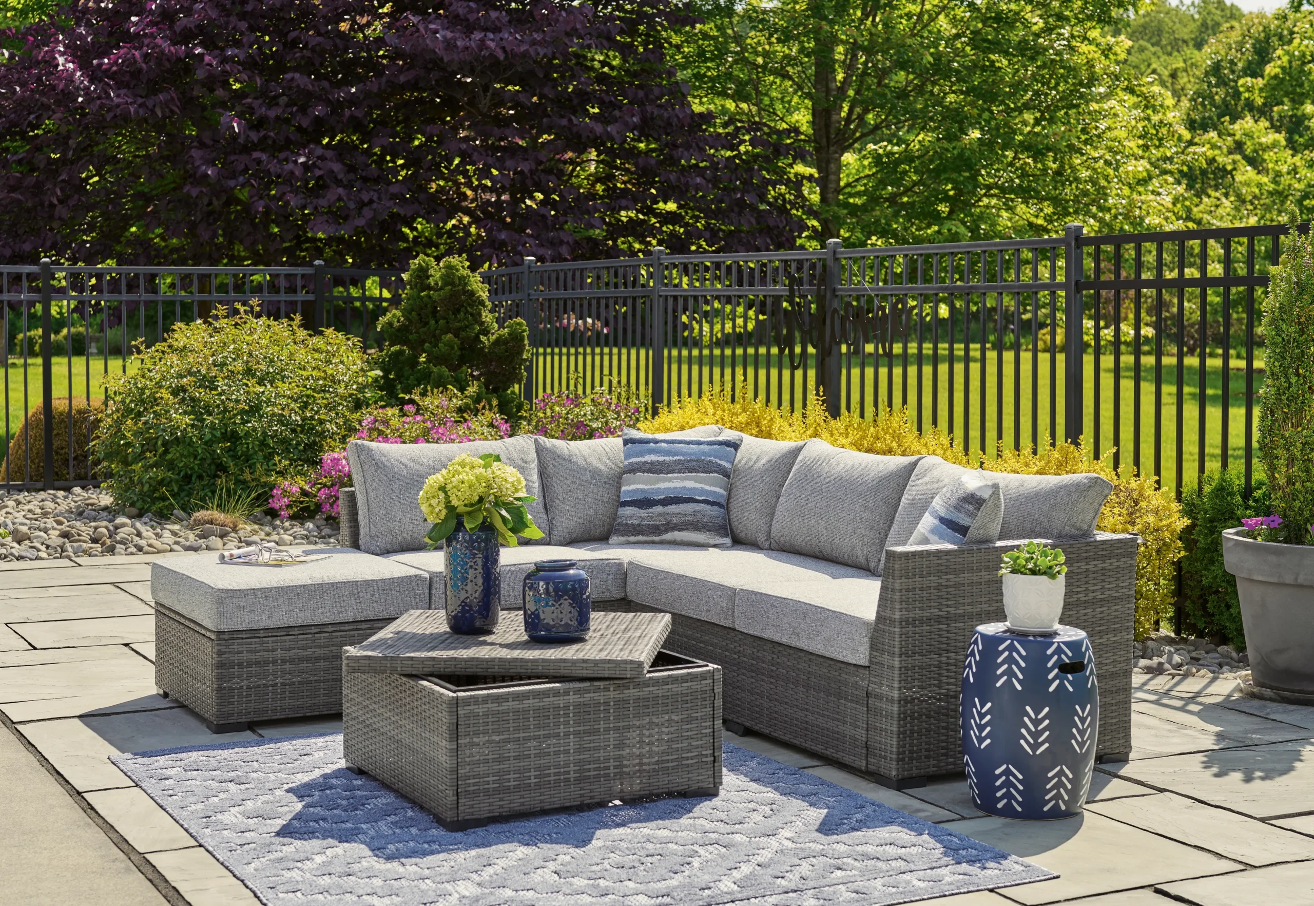An application scenario or product detail of outdoor sofa and ottoman - Image 6
