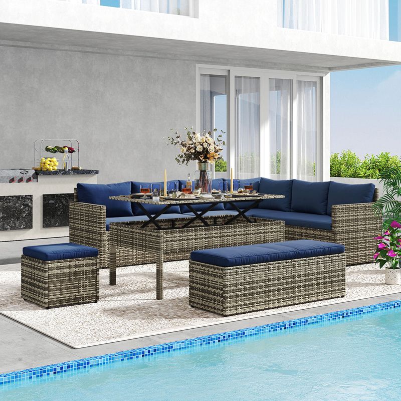 An application scenario or product detail of outdoor sofa with chaise - Image 17