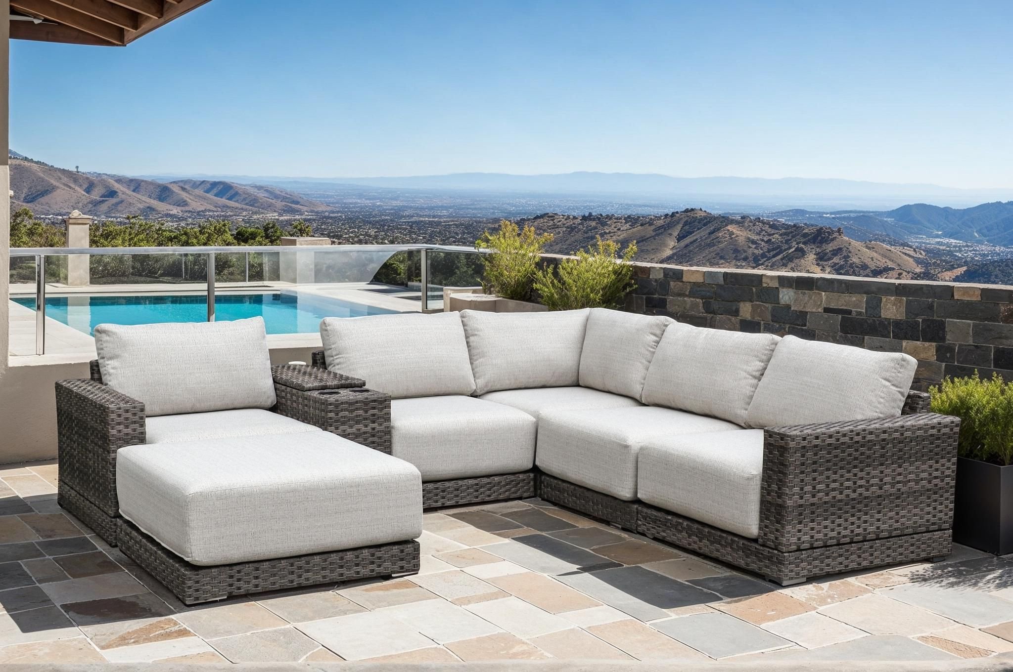 An application scenario or product detail of outdoor sofa with chaise - Image 19