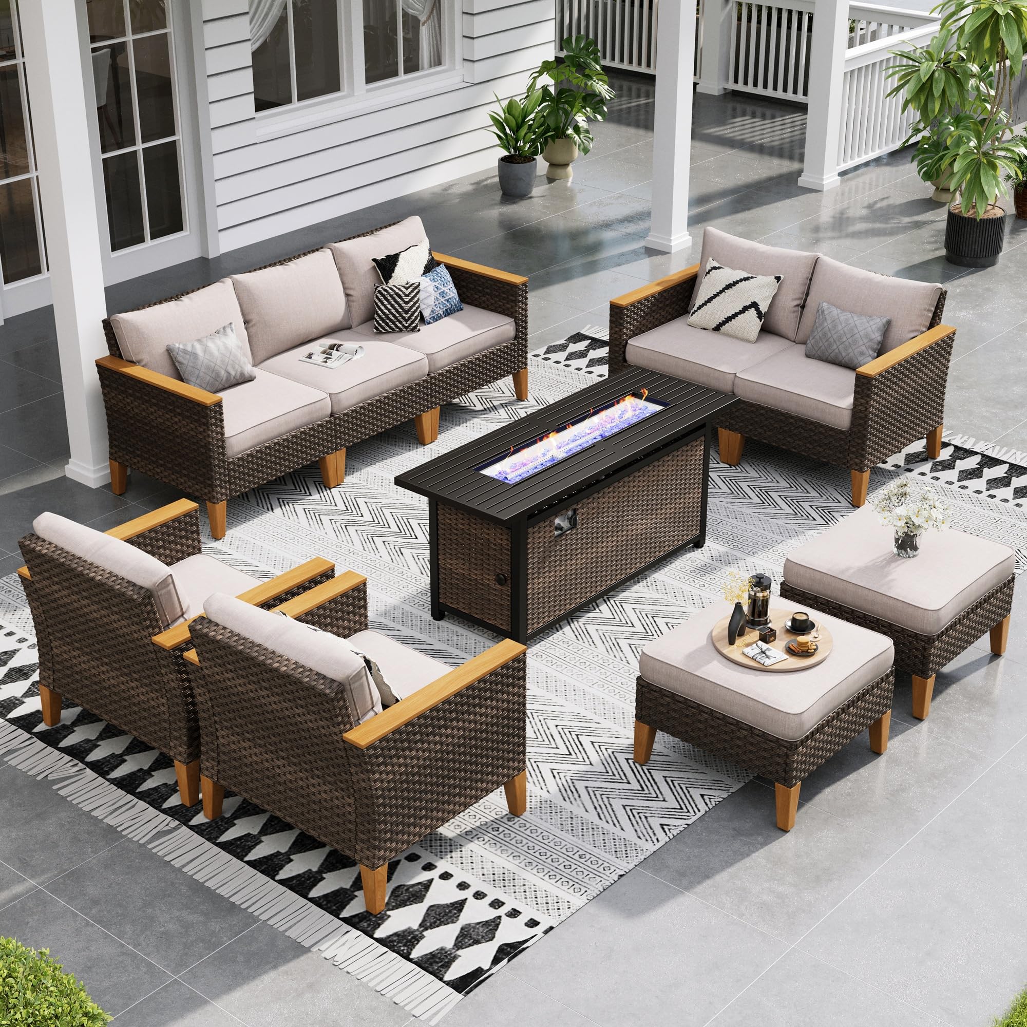 An application scenario or product detail of outdoor sofa with ottoman - Image 3