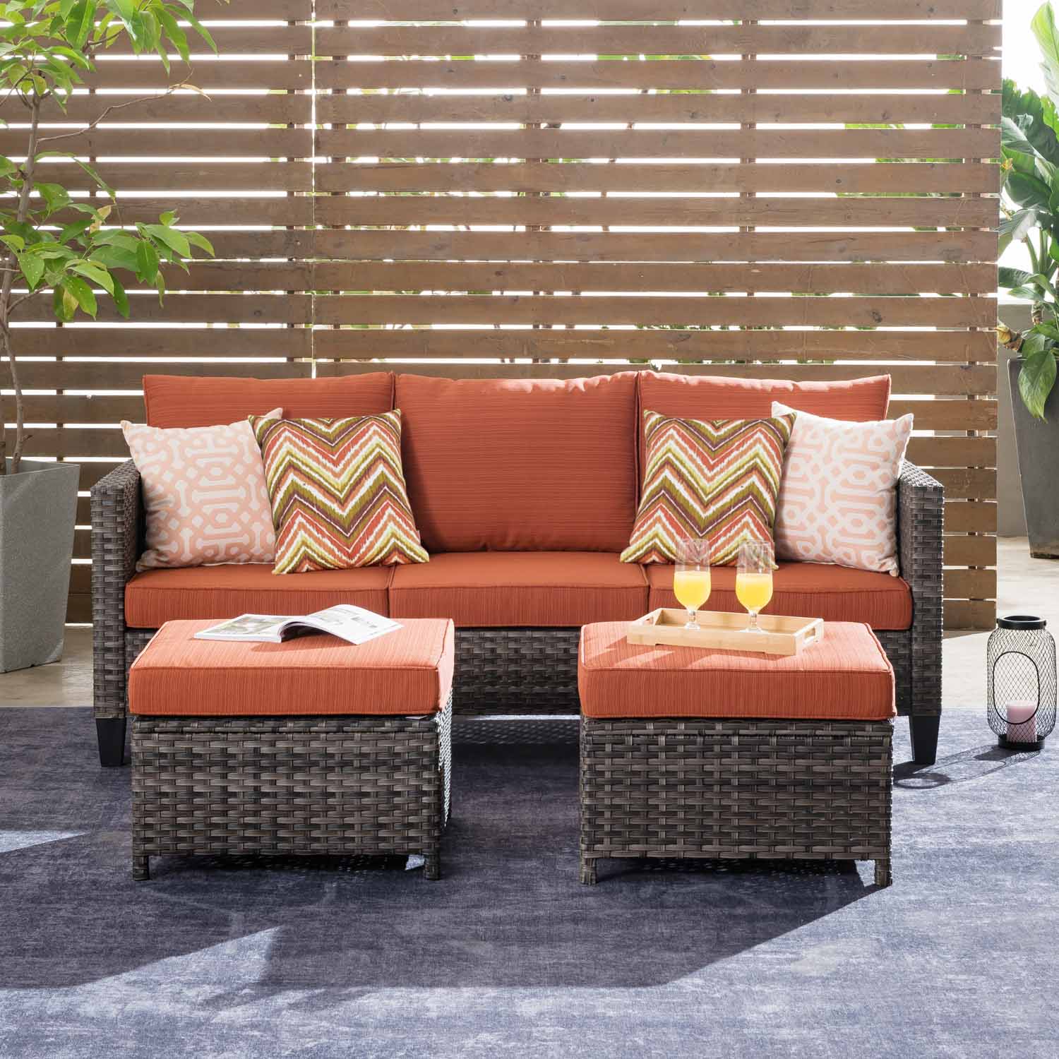 An application scenario or product detail of outdoor sofa with ottoman - Image 4