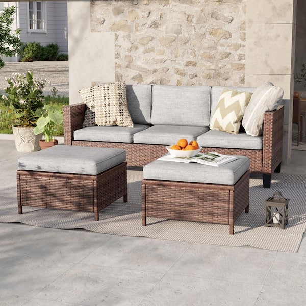 An application scenario or product detail of outdoor sofa with ottoman - Image 6