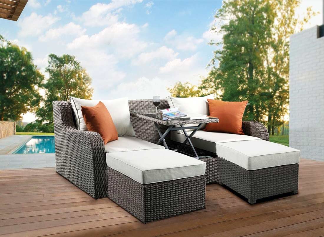An application scenario or product detail of outdoor sofa with ottoman - Image 8