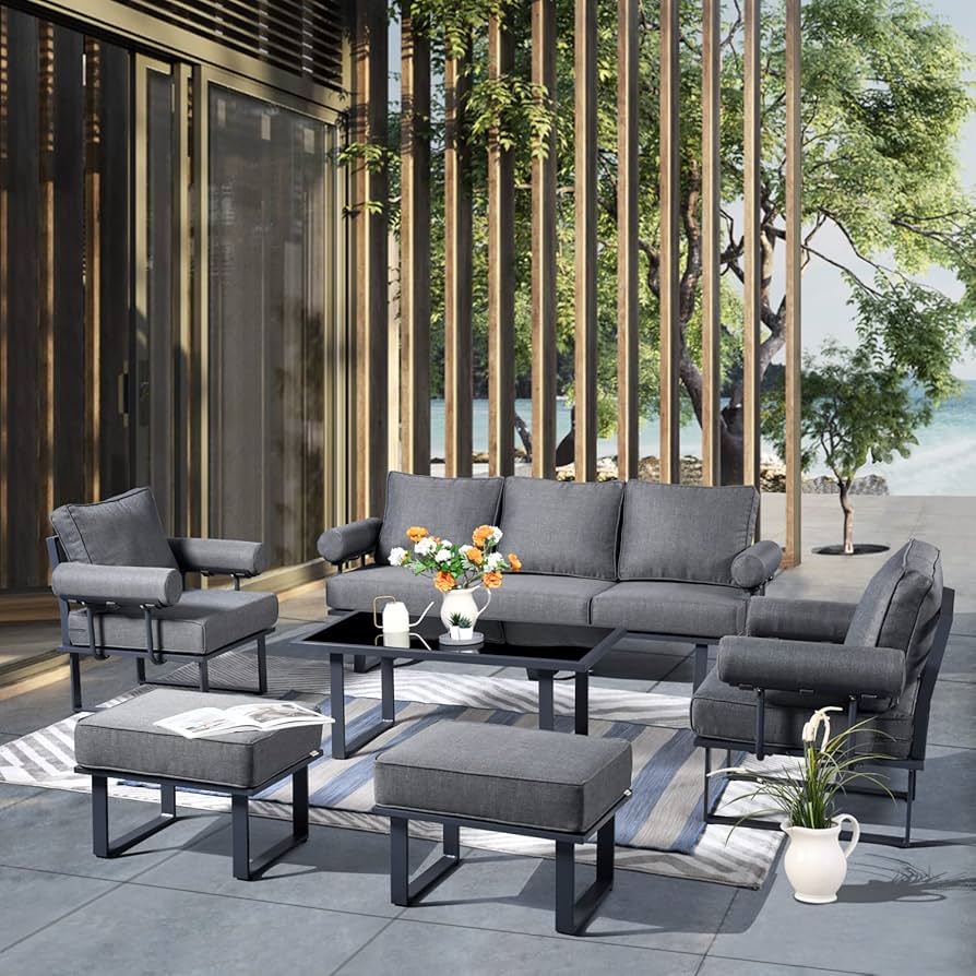 An application scenario or product detail of outdoor sofa with ottoman - Image 12