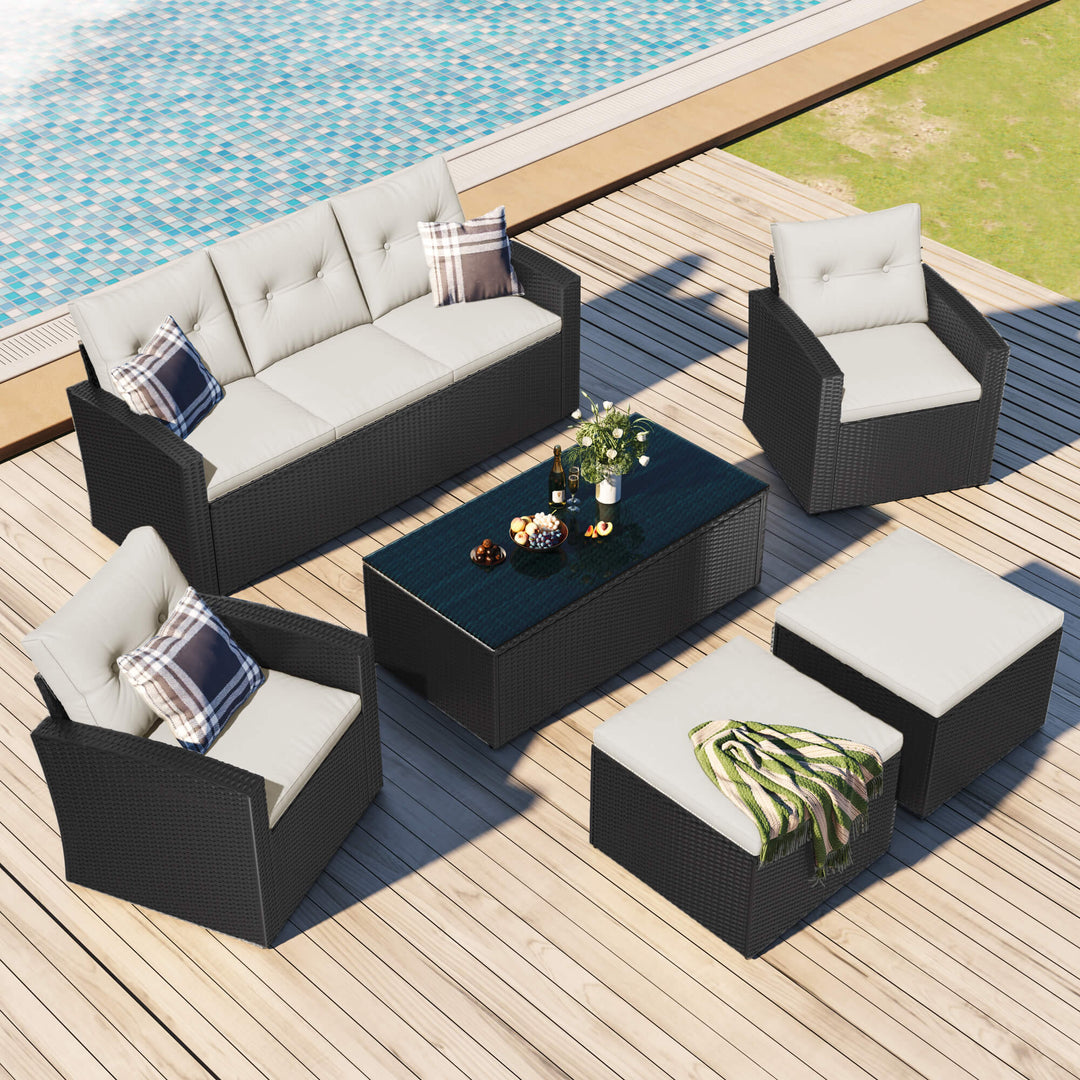 An application scenario or product detail of outdoor sofa with ottoman - Image 15