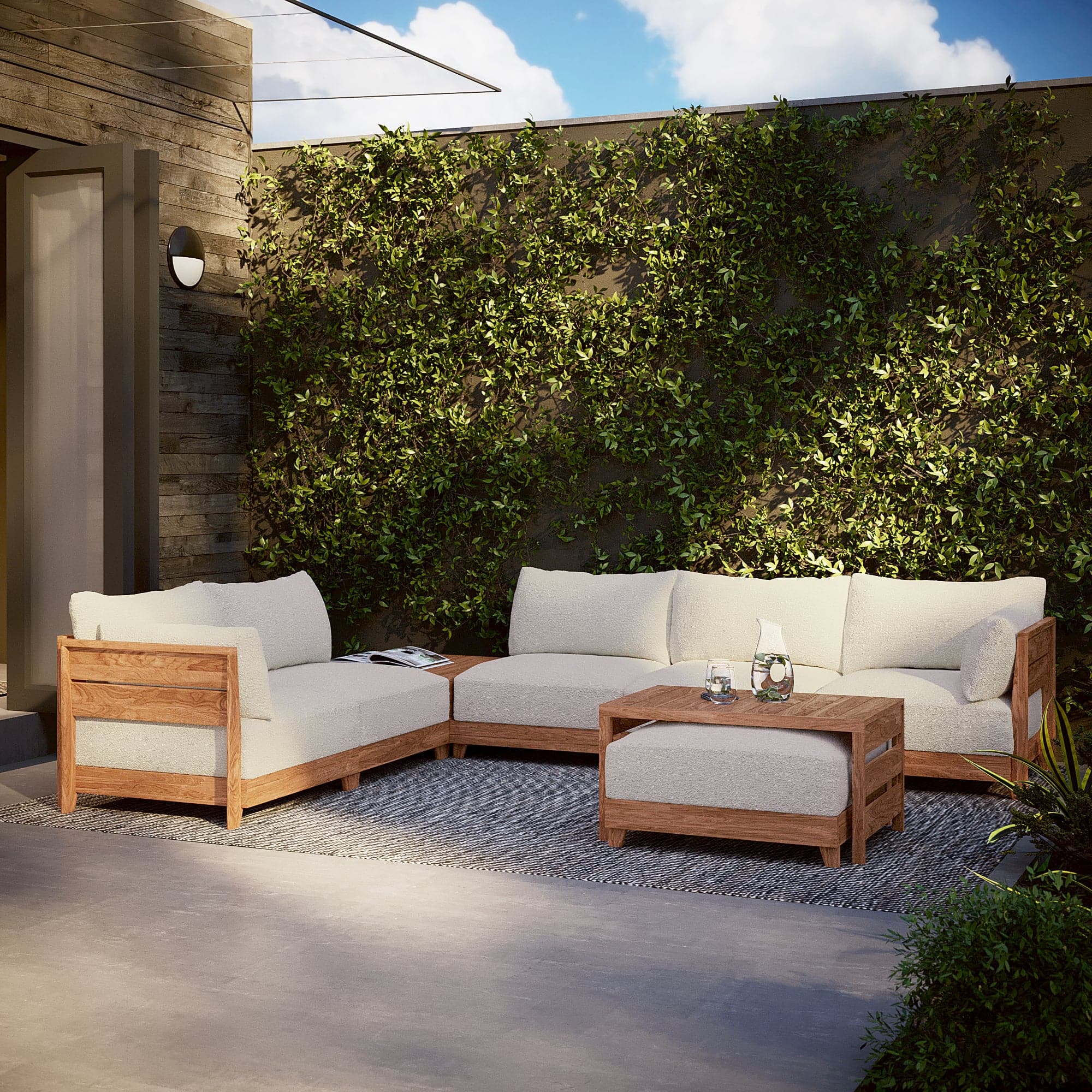 An application scenario or product detail of outdoor sofa with ottoman - Image 18