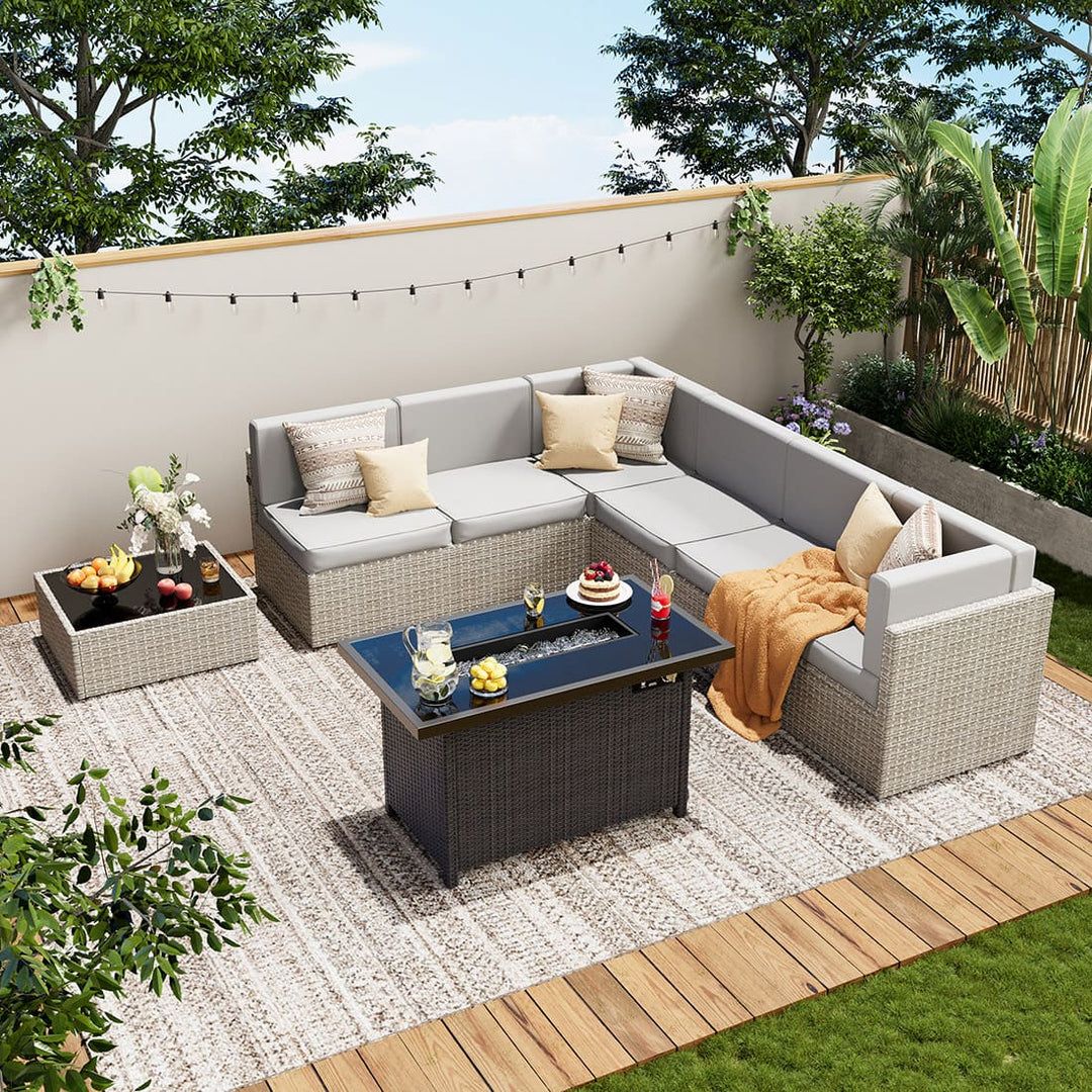 An application scenario or product detail of outdoor sofa with table - Image 9
