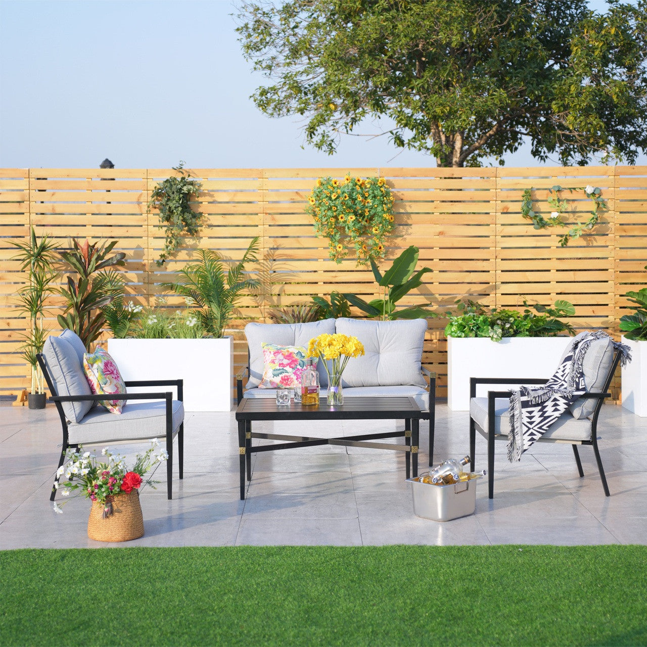 An application scenario or product detail of outdoor sofa with table - Image 13