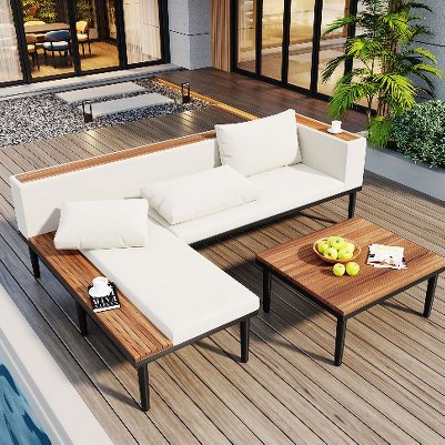 An application scenario or product detail of outdoor sofa with table - Image 14