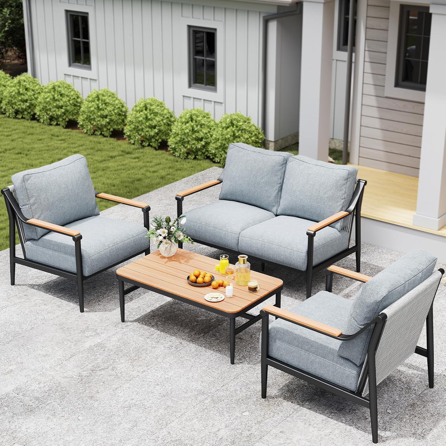 An application scenario or product detail of outdoor sofa with table - Image 18