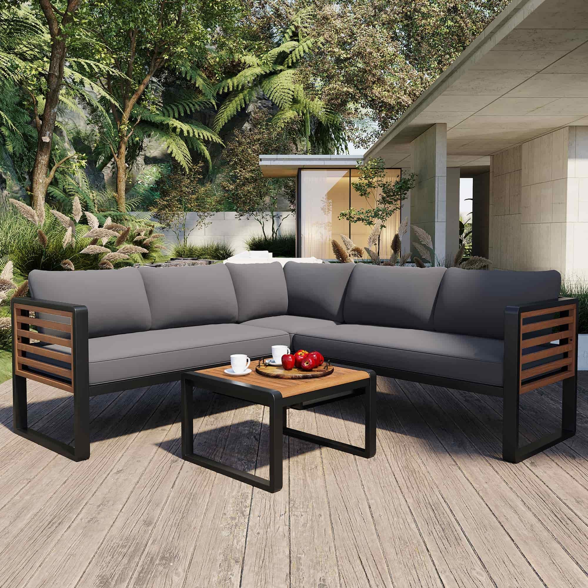 An application scenario or product detail of outdoor sofa with table - Image 19