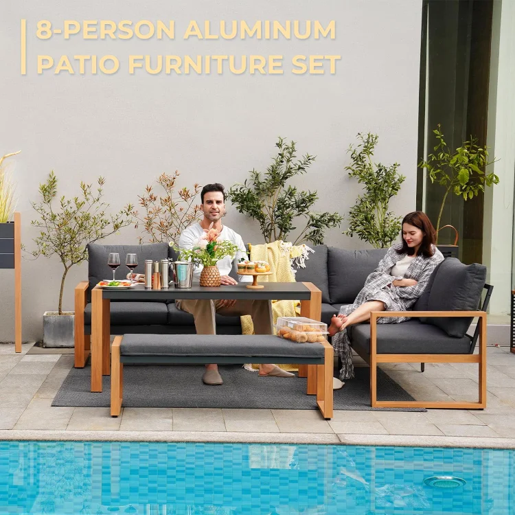 An application scenario or product detail of outdoor sofa with table - Image 22