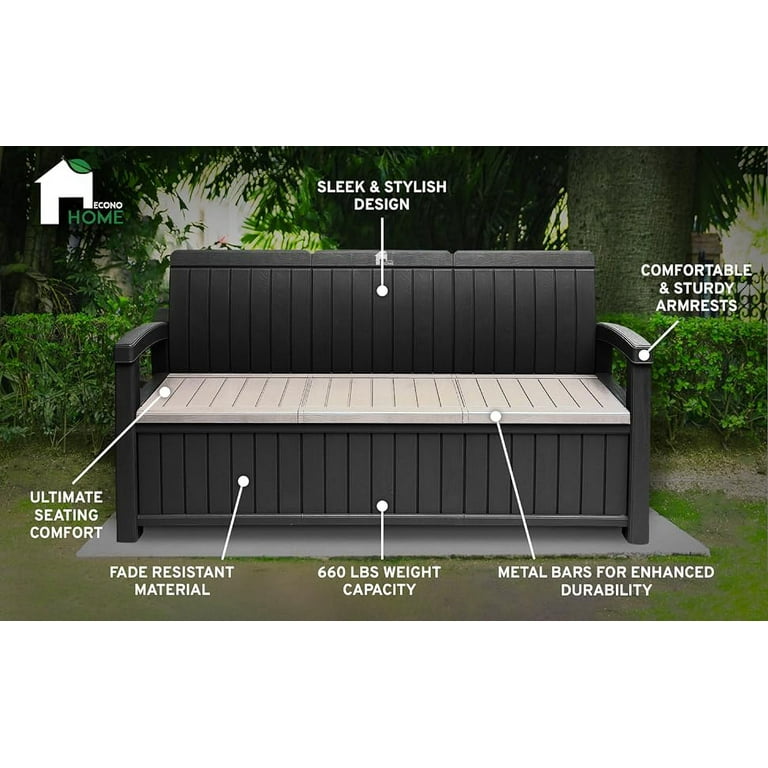 An application scenario or product detail of outdoor storage bench waterproof - Image 12