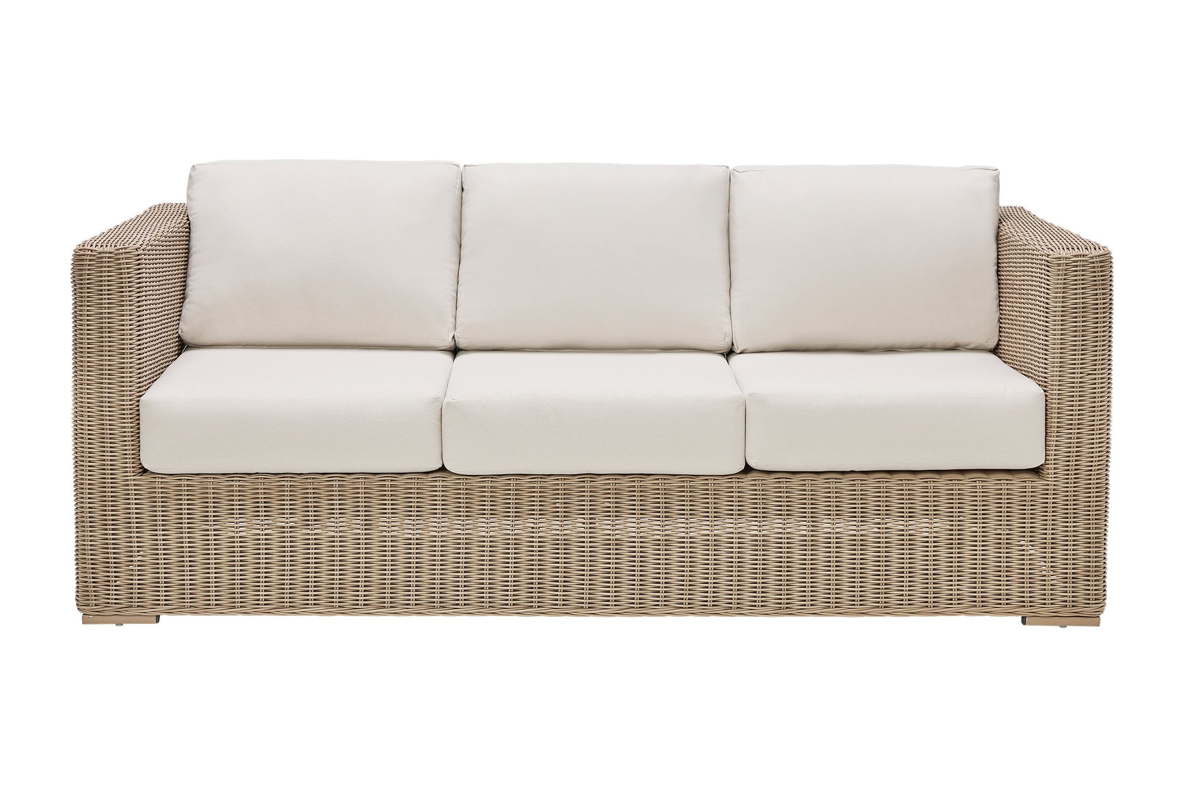 An application scenario or product detail of outdoor white wicker sofa - Image 4