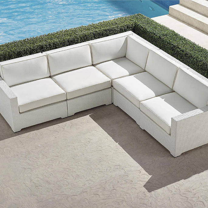 An application scenario or product detail of outdoor white wicker sofa - Image 11