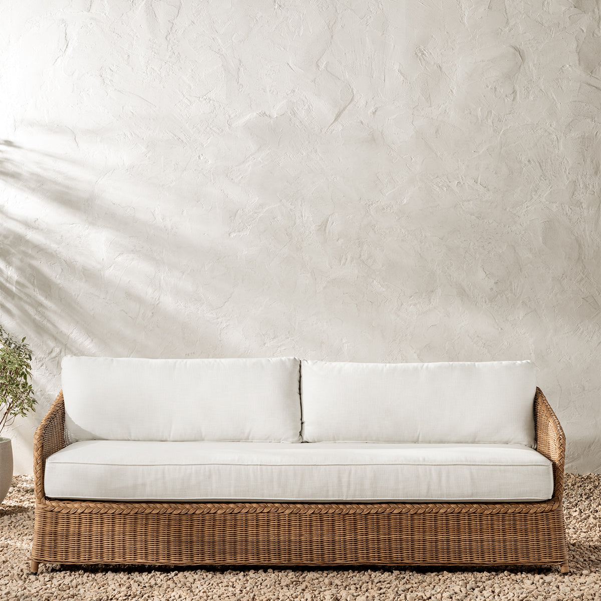 An application scenario or product detail of outdoor white wicker sofa - Image 14