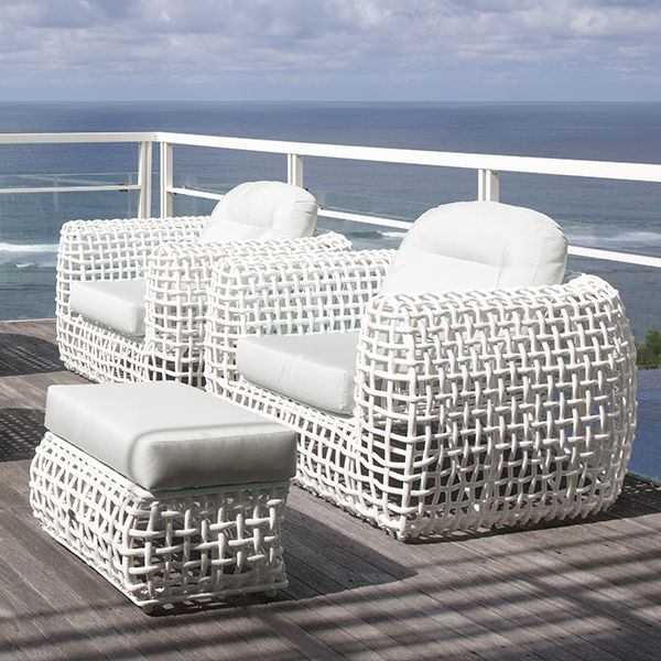 An application scenario or product detail of outdoor white wicker sofa - Image 23