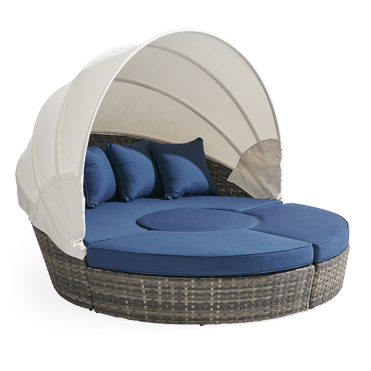 An application scenario or product detail of outdoor wicker daybed with canopy - Image 16