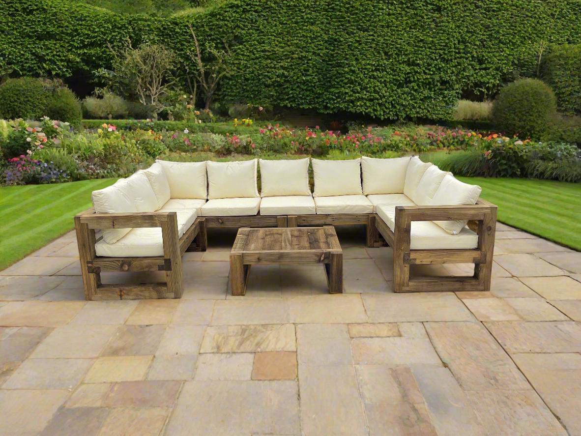 An application scenario or product detail of outdoor wood sofa - Image 5