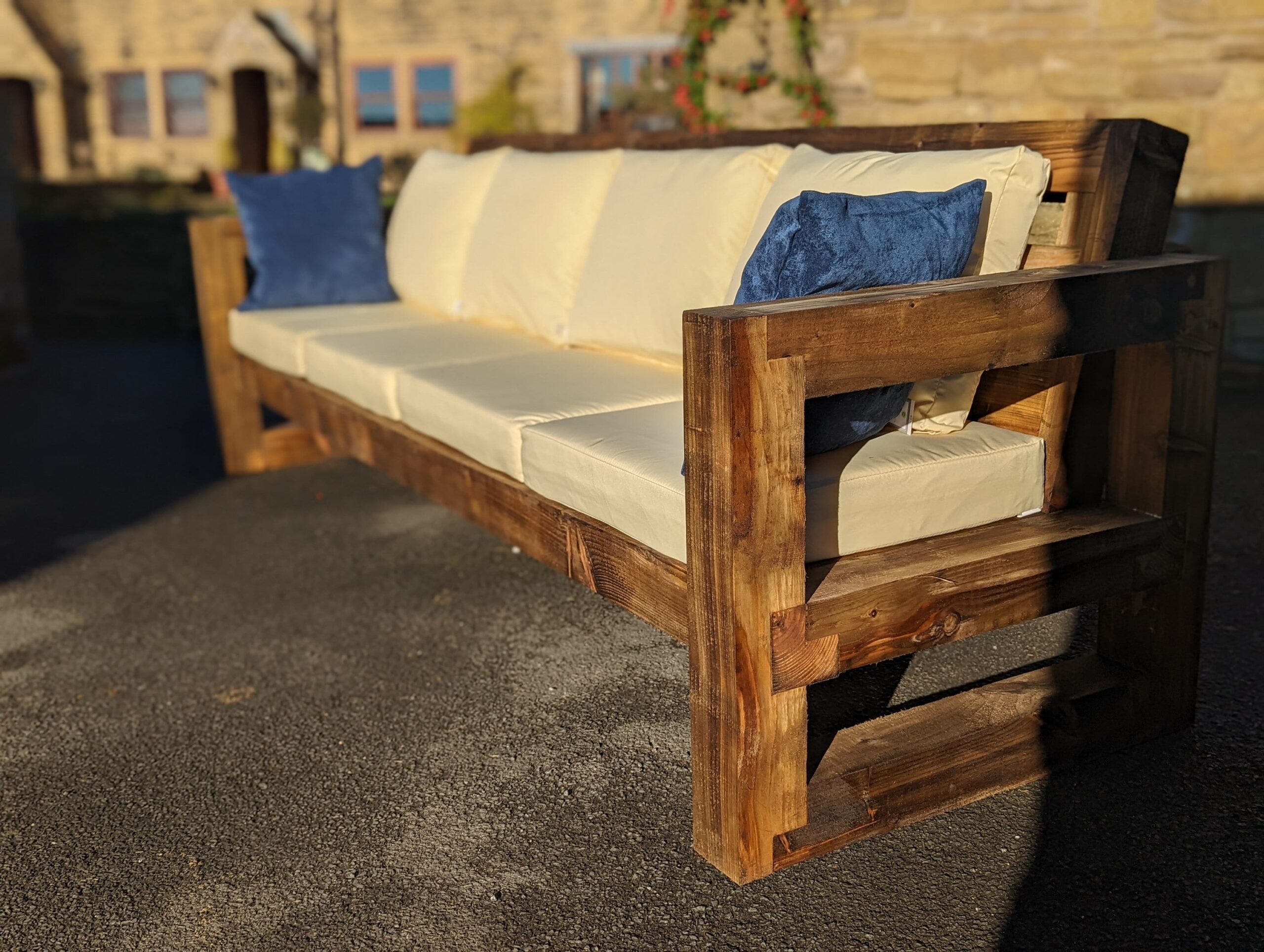 An application scenario or product detail of outdoor wood sofa - Image 8