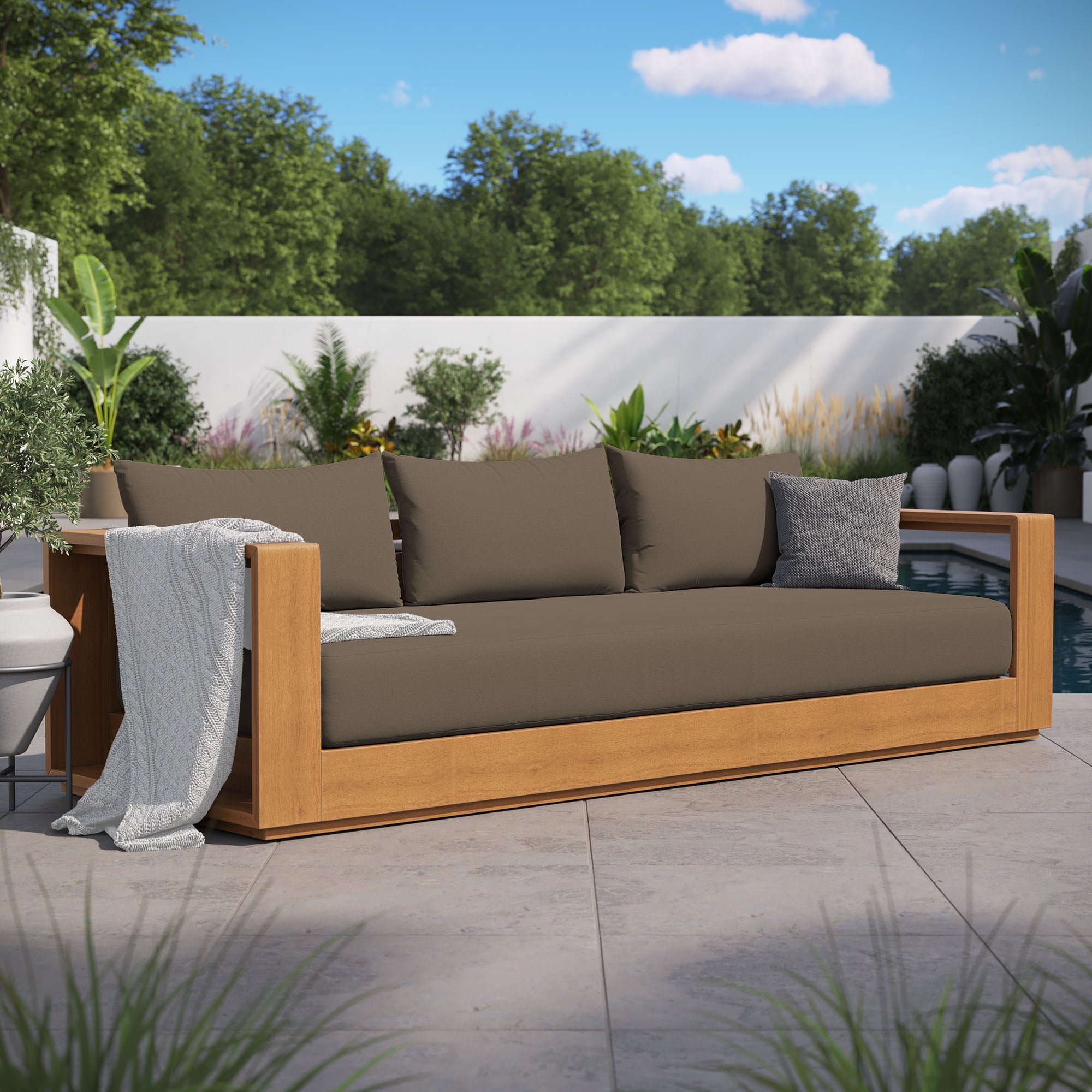 An application scenario or product detail of outdoor wood sofa - Image 11