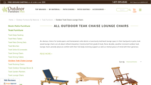 Outdoor Furniture Plus - Teak Chaise Lounge Chairs