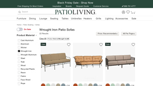 Woodard - Sheffield Cushion Wrought Iron Outdoor Sofa