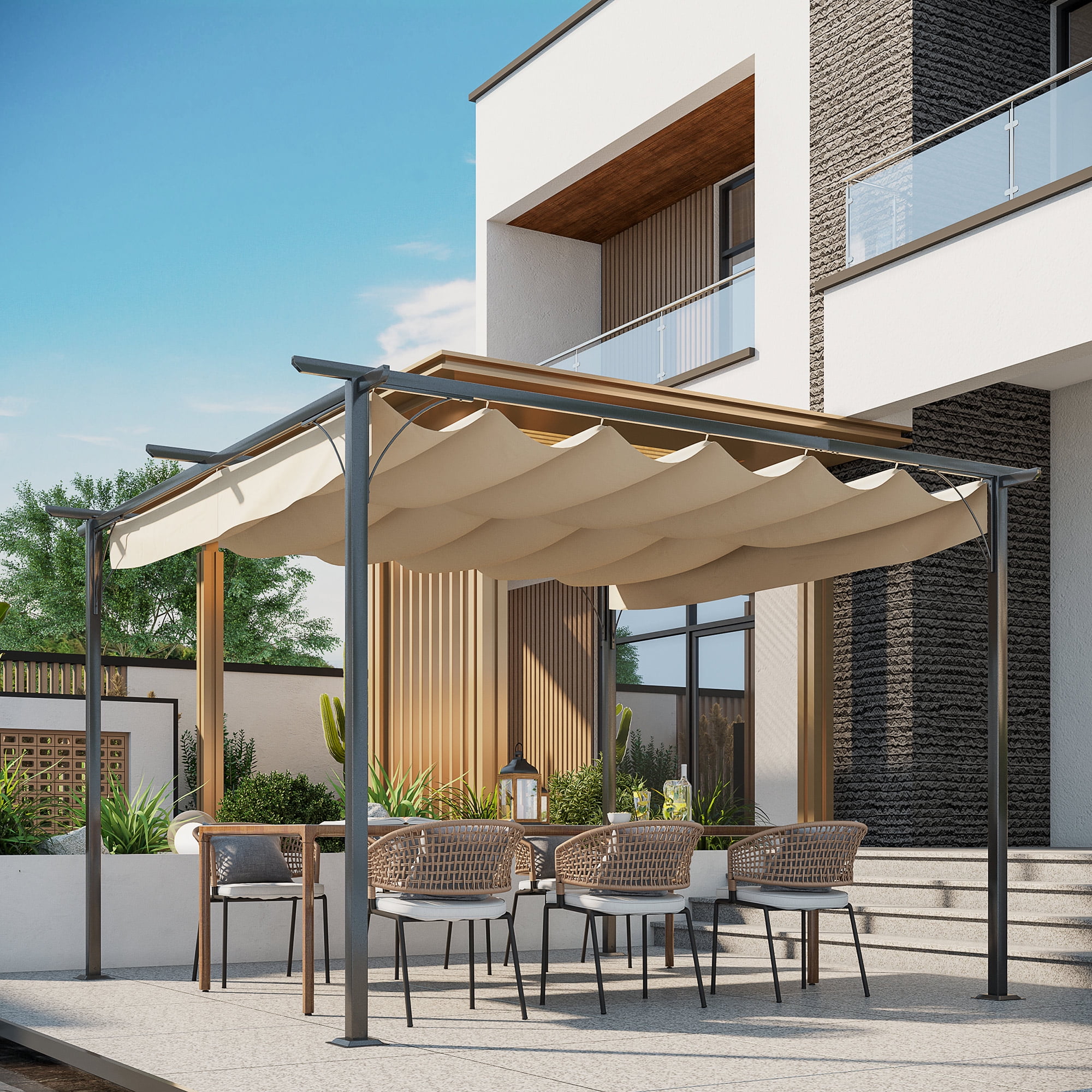 An application scenario or product detail of pergola with canopy - Image 6