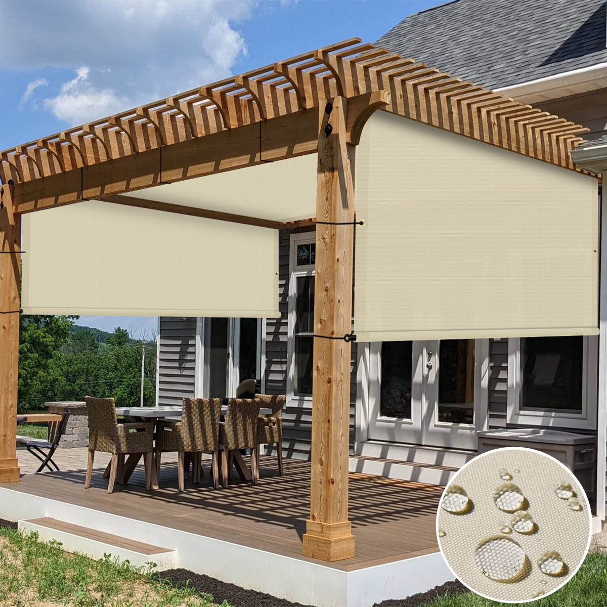 An application scenario or product detail of pergola with canopy - Image 11