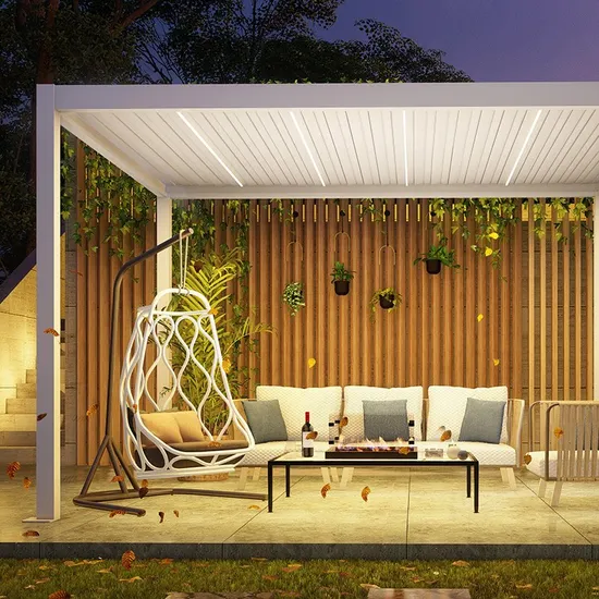 An application scenario or product detail of pergola with louvered roof - Image 15