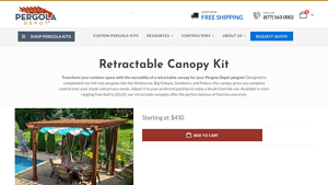 Pergola Depot - Retractable Canopy Kit