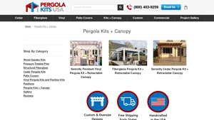 Pergola Kits USA - Serenity Premium Vinyl Pergola Kit