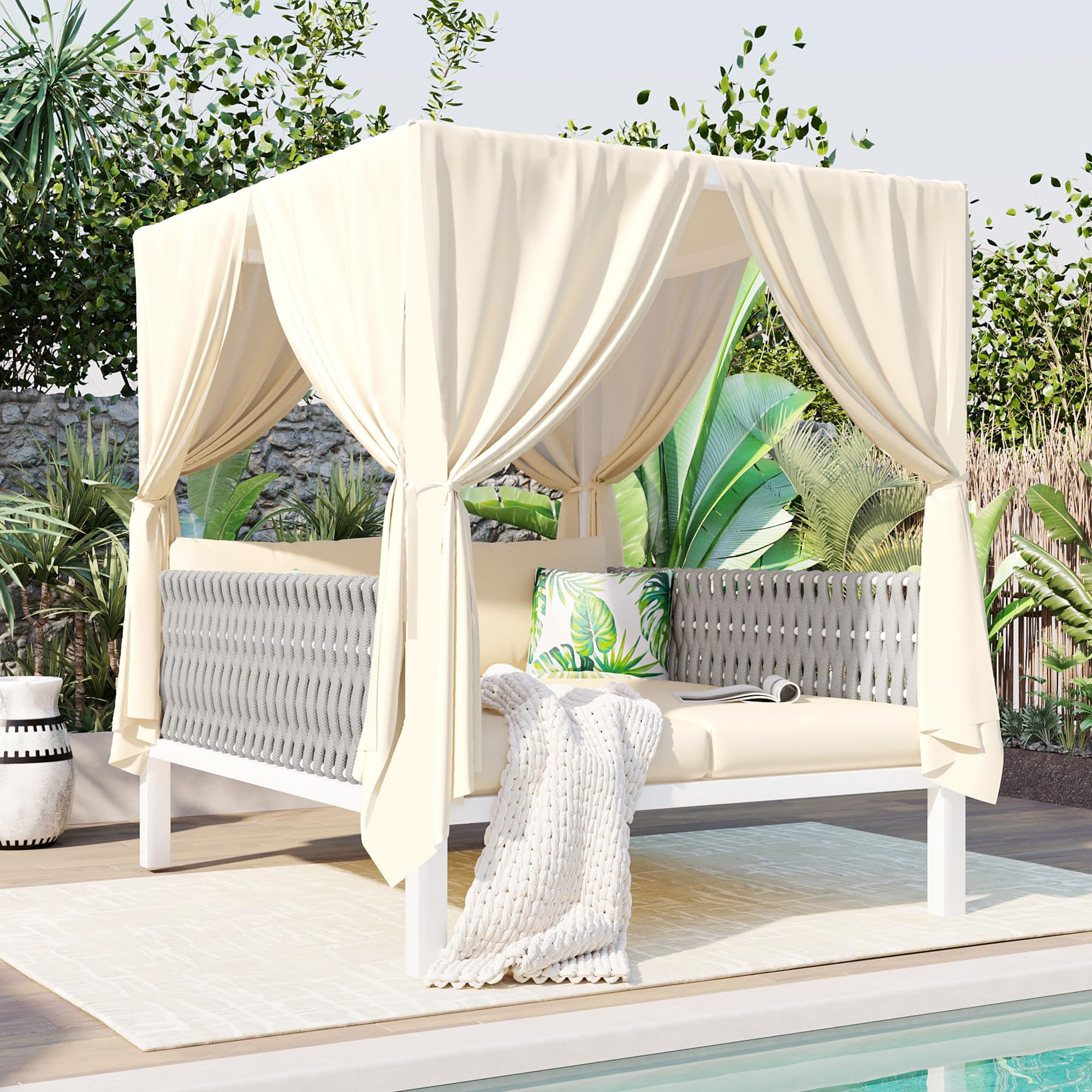 An application scenario or product detail of rattan daybed outdoor - Image 1
