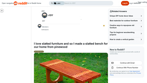 Reddit - Slatted Pinewood Bench