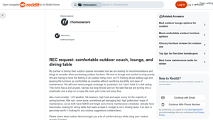 Reddit - Comfortable Outdoor Furniture