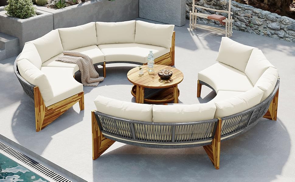 An application scenario or product detail of round outdoor sofa - Image 1