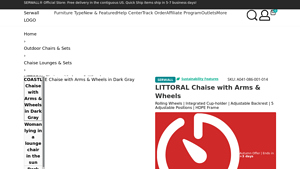 Serwall Outdoor - Littoral Chaise with Arms and Wheels