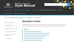 Quotation Marks - Australian Government Style