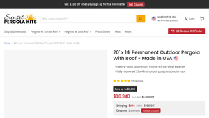 Sunset Pergola Kits - Permanent Outdoor Pergola with Roof